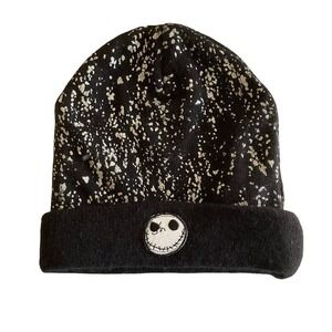 Disneyland Resort 100% Acrylic Jack Skellington Beanie Hat O/S Black Knit Cozy